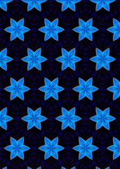 seamless pattern with blue star