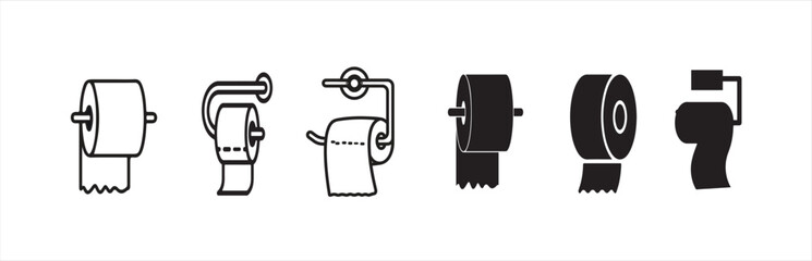 Six set toilet paper holder symbols