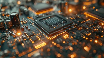 A close-up view of the intricate internal components of a CubeSat, showcasing the intricate circuitry and glowing LEDs.