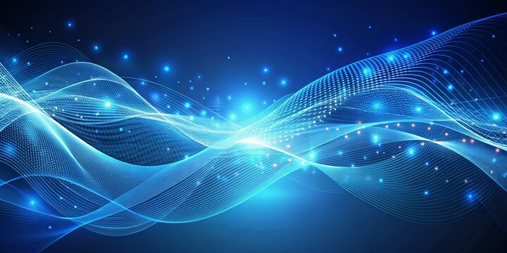 Abstract Blue Digital Wave Background, Digital art , Abstract background , Tech , Design