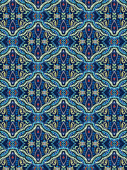 Peacock Green blue Flower mandala ornament banner Textured background. Ornate illustration.