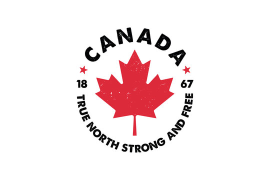 Canada True north strong and free, Canada Day Sublimation T Shirt Design
