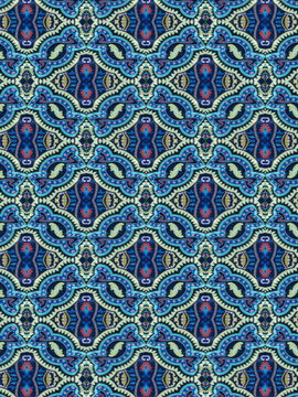 Peacock Green blue Flower mandala ornament banner Textured background. Ornate illustration.
