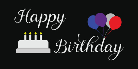 Happy Birthday greeting card, happy birthday text style, Hand Writing Style. Happy birthday calligraphy. 