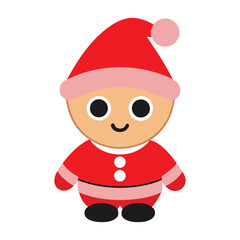 Baby cute Santa Claus with Santa hat vector illustration.