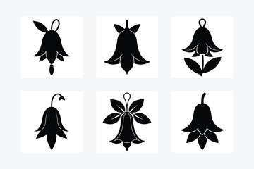 Bell flower silhouette vector illustration.