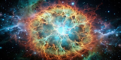 Obraz premium Cosmic Nebula A Stellar Symphony of Light and Color, Nebula , Space , Astronomy , Universe