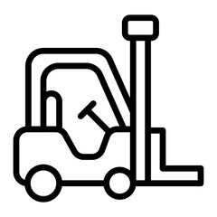 Forklift Vector Line Icon Design