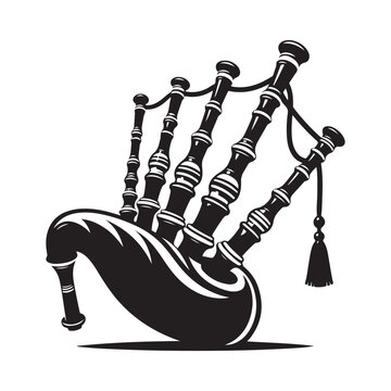 black and white bagpipes musical instrument clip art preview