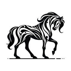 Horse head logo silhouette vector illustration.