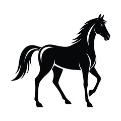 Horse head logo silhouette vector illustration.