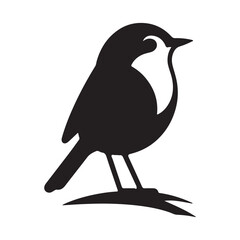 Robin bird silhouette vector illustration.