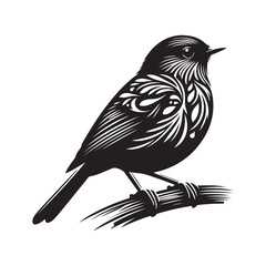 Robin bird silhouette vector illustration.