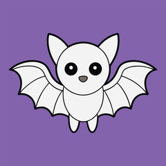Spooky Halloween white bat vector illustration.