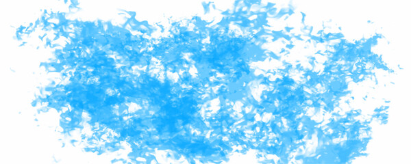 Abstract brush painted sky blue watercolor background. Grunge blue aquarelle painted paper textured canvas for vintage design, invitation card, template. blue acrylic and watercolor textures on white