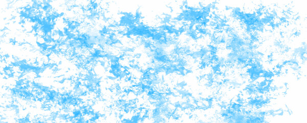 Abstract brush painted sky blue watercolor background. Grunge blue aquarelle painted paper textured canvas for vintage design, invitation card, template. blue acrylic and watercolor textures on white