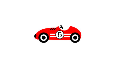 Vector illustration of a cartoon sports car from the 50s	