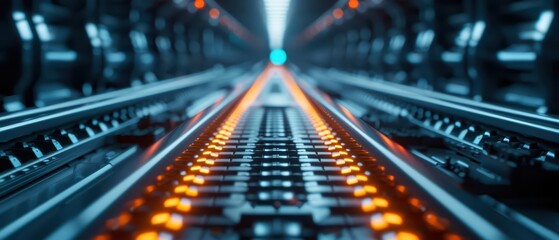 Fototapeta premium The production banner presents an ultramodern