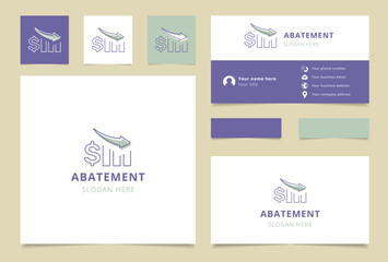 Abatement logo concept featuring a decreasing chart with dollar sign and arrow