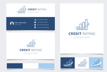 Credit rating logo concept featuring growing bar graph