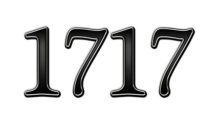 black metal 3d design of number 1717 on white background.  © Fayazravat143