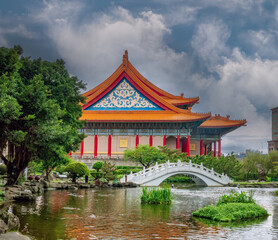 Beautiful chinese style gardens next to the National Theater and Concert Hall, Liberty Square, Zhongzheng District, Taipei, Taiwan