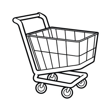 recommend clip art: shopping cart vector line art