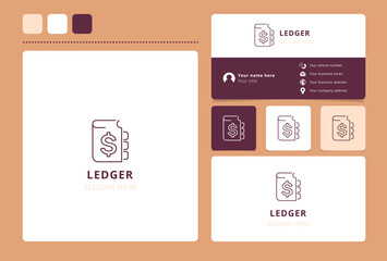 Ledger logo template representing accounting and finance