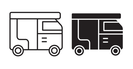 auto rickshaw thin line icon set