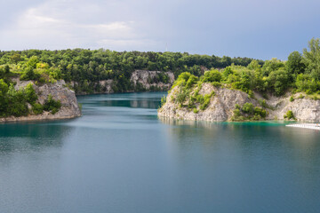 Zakrzowek lake, Krakow, Poland. Quarry under water.