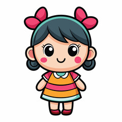Cute cartoon doll for kids vector illustration