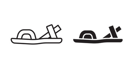 sandals thin line icon set