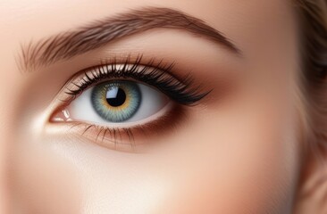 Obraz premium Closeup view of female eyes. Make up beauty eye. A makeup and beauty concept.