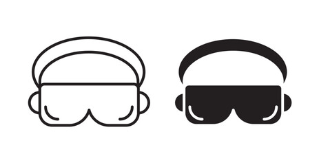 VR Glasses thin line icon set