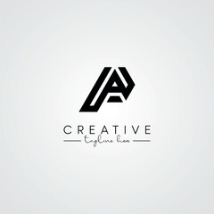 Unique Modern Artistic PA AP Letter Logo. Initial Based Letter Icon Logo.