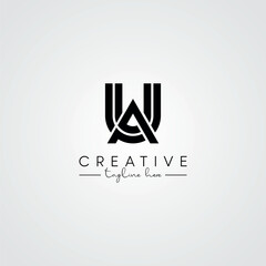 Unique Modern Artistic UA AU Letter Logo. Initial Based Letter Icon Logo.