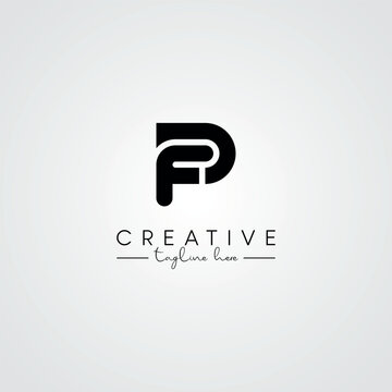 Unique Modern Artistic FP PF Letter Logo. Initial Based Letter Icon Logo.