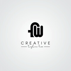 Obraz premium Unique Modern Artistic FW WF Letter Logo. Initial Based Letter Icon Logo.