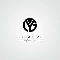 Unique Modern Artistic GY YG Letter Logo. Initial Based Letter Icon Logo.