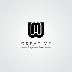 Unique Modern Artistic MW WM Letter Logo. Initial Based Letter Icon Logo.