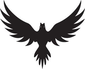 Bird black vector illustration