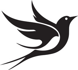Bird black vector illustration