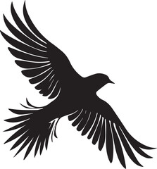 Bird black vector illustration