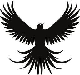 Bird black vector illustration