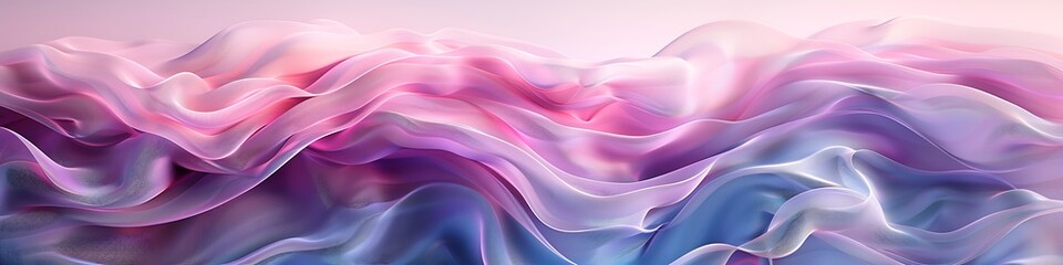 Soft pastel 3D waves with texture and depth, close-up view capturing high-resolution abstract elegance.
