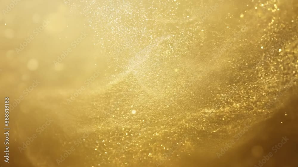 Aufkleber shimmering golden light shining through water droplets, creating a hazy, sparkling effect.