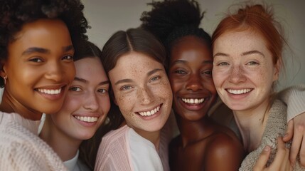 Fototapeta premium Five Diverse Happy Women