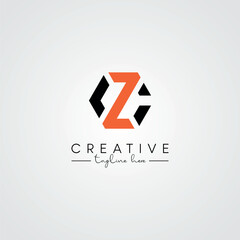 Modern Unique Artistic CZ ZC Letter Logo. Initial Based Letter Icon Logo.