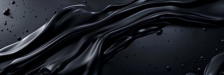 Abstract liquid gradient textured smooth luxury black backgrounds, shiny sticky soft dark banner.