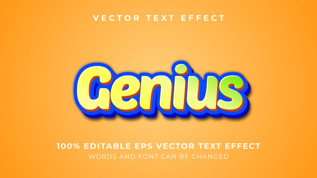 Genius editable vector text effect gold style